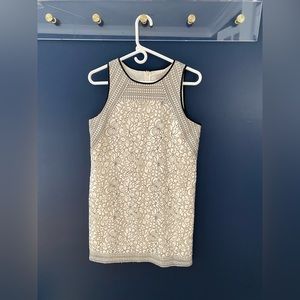 Loft Size 6 Black and White Lace Shift Dress